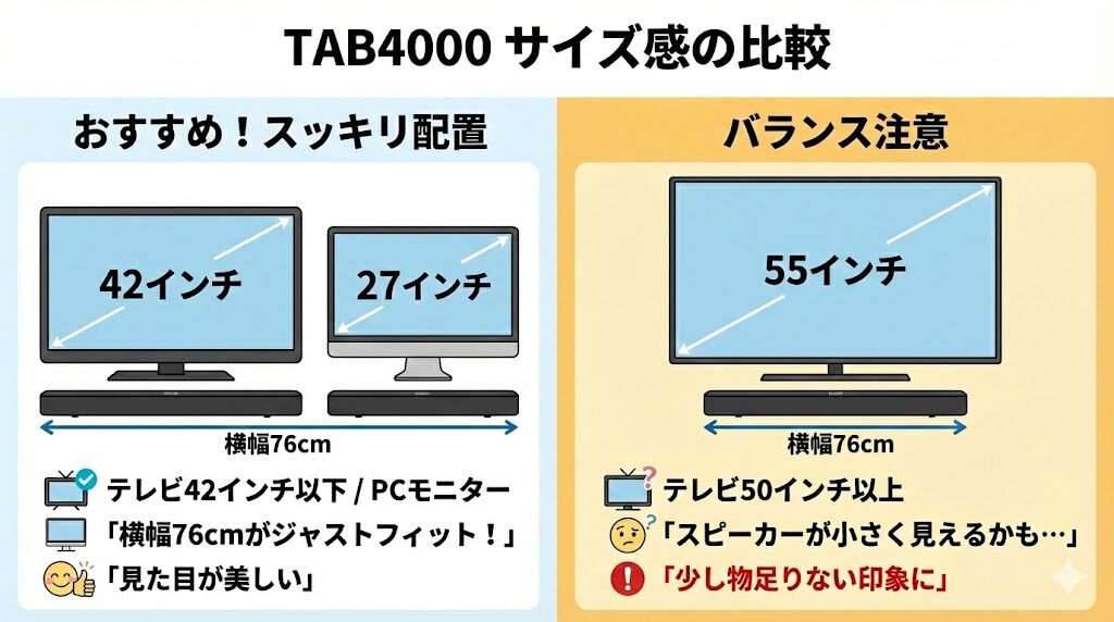 テレビ42インチ以下またはPCモニターなら「TAB4000」
