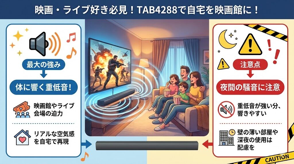 TAB4288｜大画面のテレビで、映画やライブを楽しみたい人