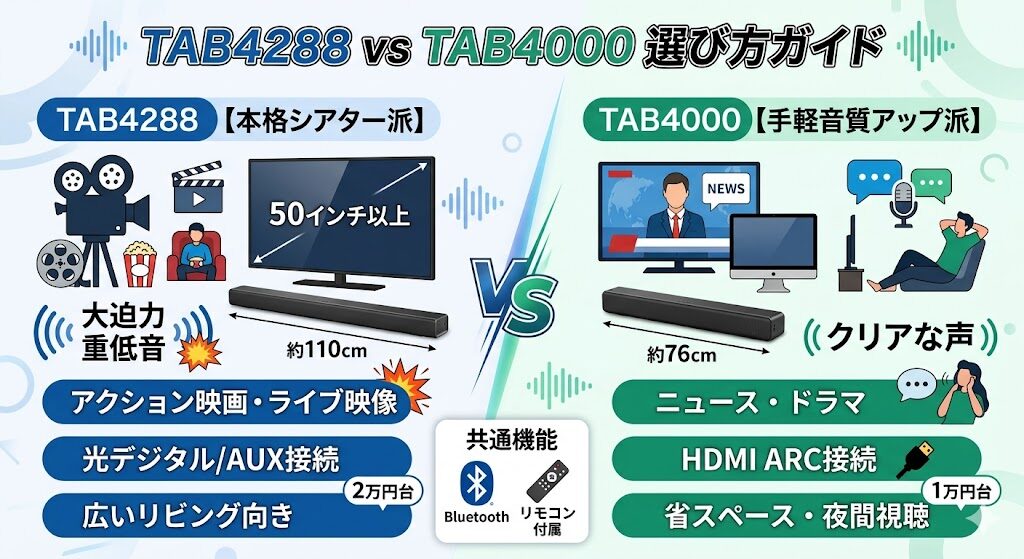 【比較】フィリップスTAB4288とTAB4000の違い|どっちがおすすめ?