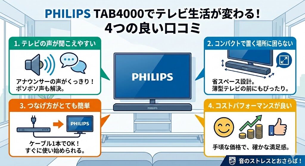 フィリップスTAB4000の良い口コミ