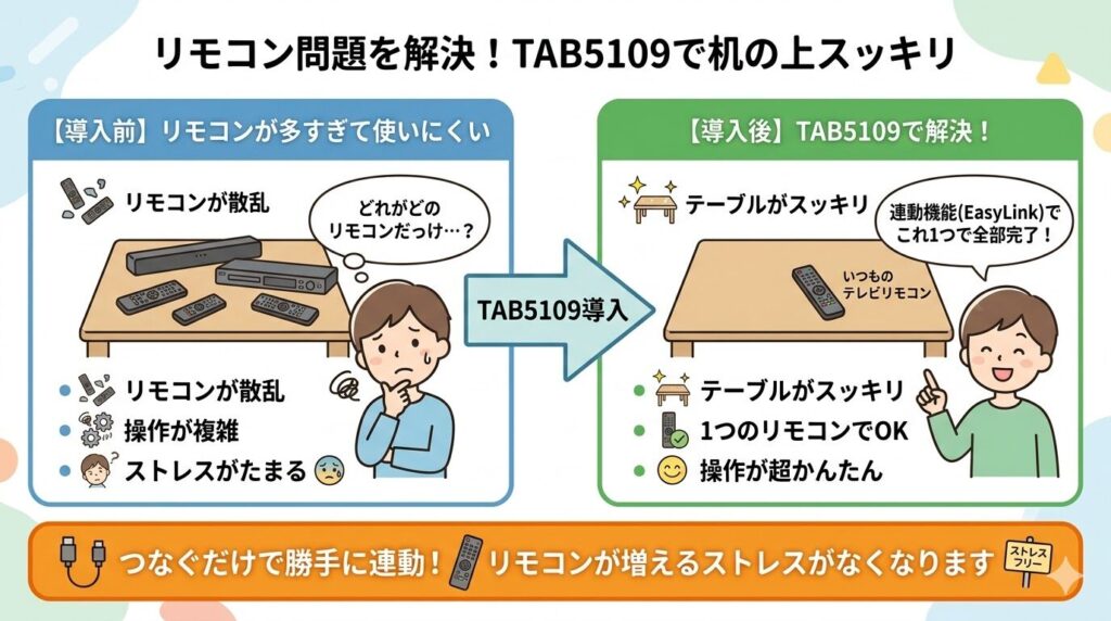 フィリップス　TAB5109テレビと連動すると操作が楽になる