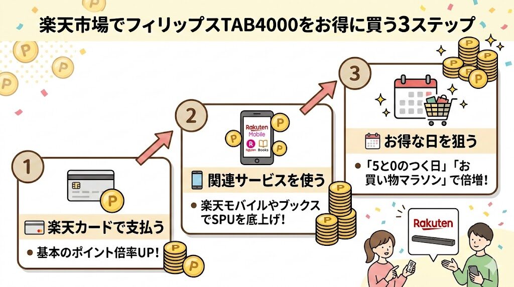 フィリップス　TAB4000　安く買う方法　SPU