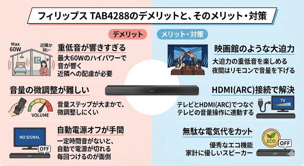 フィリップスTAB4288の悪い口コミ・デメリット