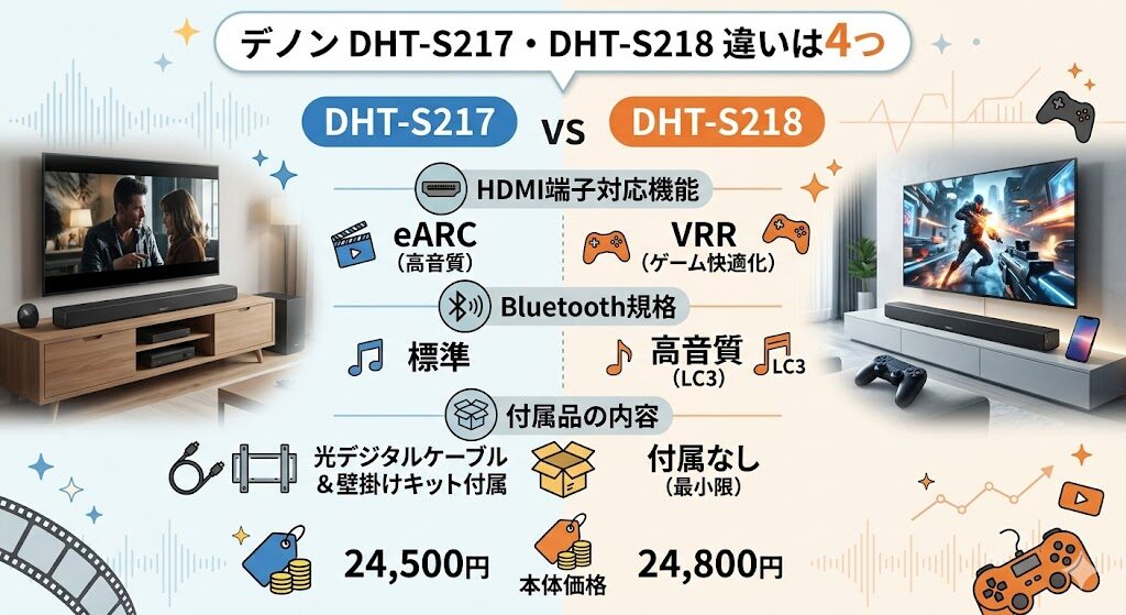 デノン DHT-S217 DHT-S218 比較