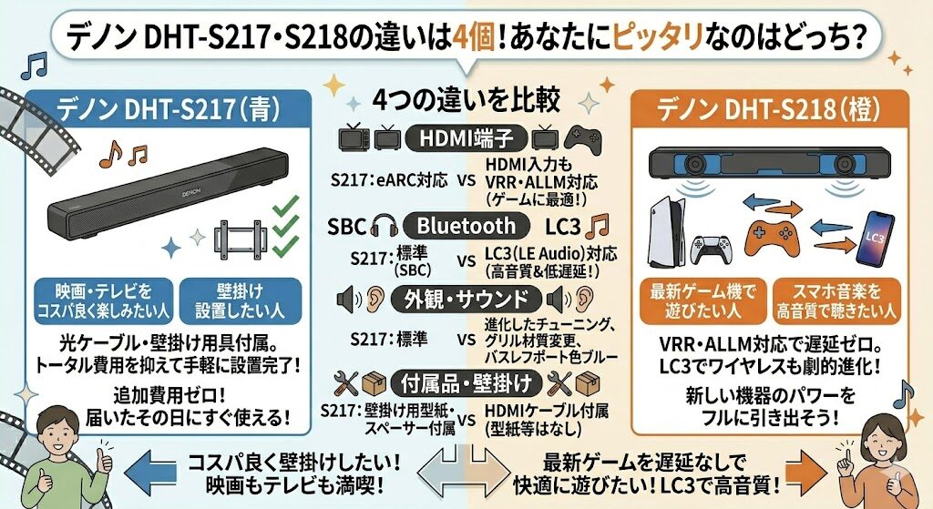 デノン DHT-S217 DHT-S218 比較 おすすめ